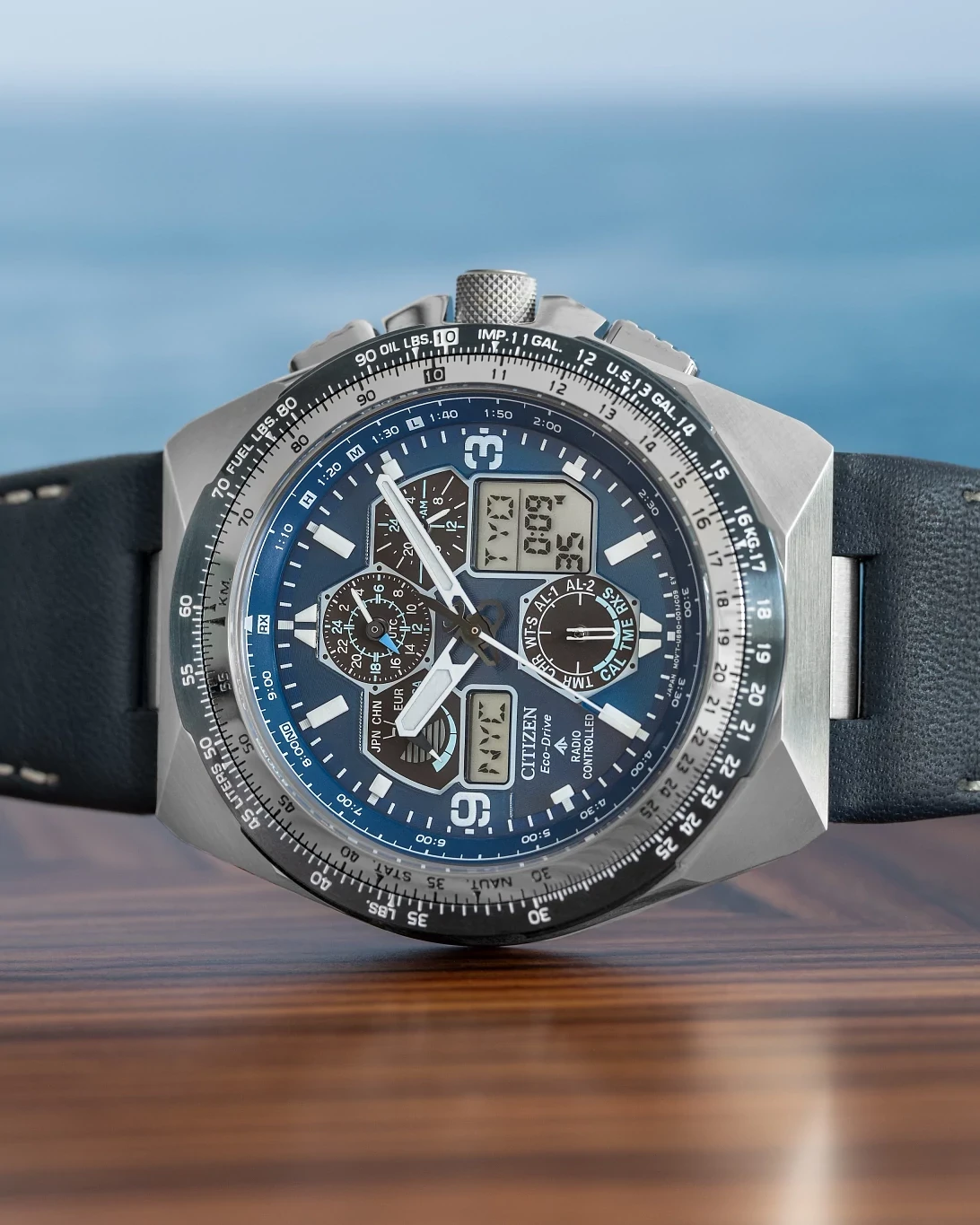 Promaster Skyhawk A-T Blue Dial Leather Strap JY8148-08L | CITIZEN